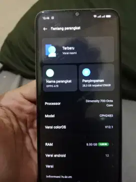 Dijual oppo A78 5g bekas berkualitas