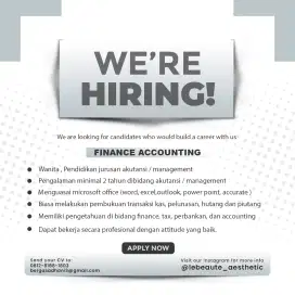 Lowongan kerja Finance - Cibubur
