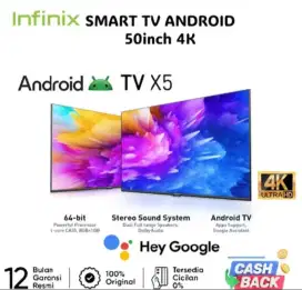 INFINIX ANDROID TV 50 INCI ULTRA HD 4K TERBARU GARANSI RESMI 12 BULAN