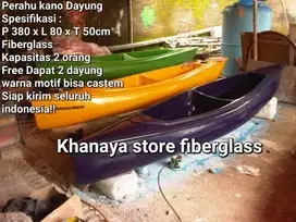 Perahu kano dayung double kapsits 2 orang/perahu dayung fiberglas baru