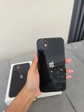 jual iphone 11, black 64GB SECOND IBOX