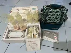 Pompa Asi Pumping Spectra Dual Compact Tas Asi Cooler bag Natural Moms