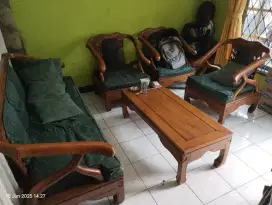 Set sofa kayu jati (quality premium mulus)