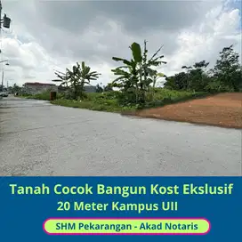 Tanah Jogja Jakal Km.14, 20 Meter kampus UII, Cocok Bangun Kost