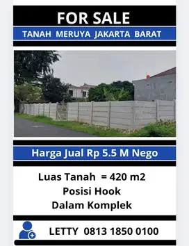 Tanah/Kavling Meruya Jakarta Barat Rp 5.5 M Nego