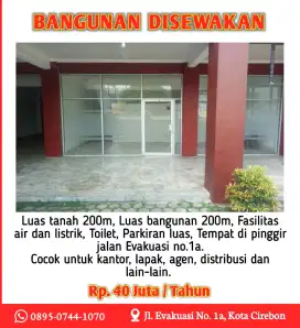 DISEWAKAN BANGUNAN MURAH KOTA CIREBON