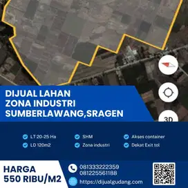 Lahan industri lokasi Sragen luas 25Hektar sangat strategis