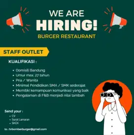 Lowongan Pekerjaan staff outlet F&B