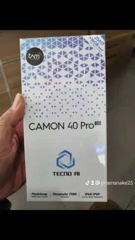 Tecno camon 40 pro 5G 8/256 garansi tam 1 tahun no repack