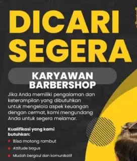 Dicari Karyawan Barber Shop