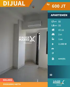Dijual Apartement Di Soekarno Hatta Lowokwaru Kota Malang(OLX725)