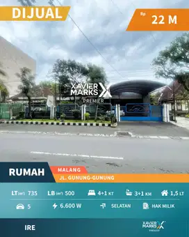 Dijual Rumah Mewah Strategis area Gunung - gunung, Klojen Malang