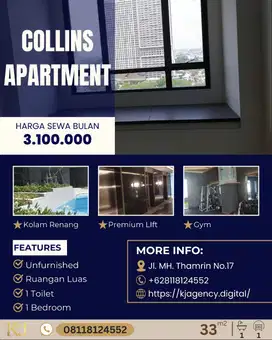 Tinggal Mewah & Strategis di Apartemen Collins – Sewa MURAH!!