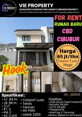 Rumah di Hook cluster CBD Cibubur