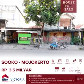 DIJUAL Rumah + Ruko di Sooko Mojokerto Bangunan Kokoh Lokasi Strategis