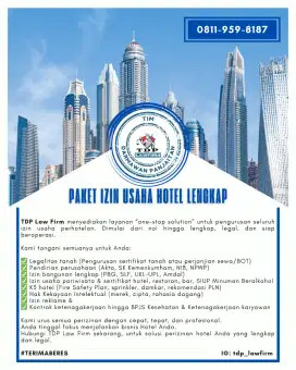 Izin Lengkap Usaha Hotel, Restoran, Bar, Cafe, Karaoke