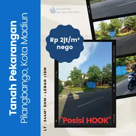DIJUAL TANAH PEKARANGAN POSISI HOOK PILANGBANGO MADIUN KOTA