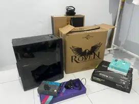 Set PC Rakitan Gaming + Monitor LG 22mk600m keybord dan Mouse G304