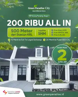 200Ribu Allin Sampai SHM dekat Stasiun Parung Panjang dan Toll Legok