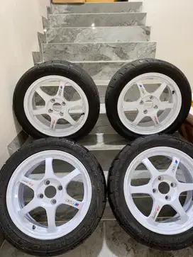 Dijual velg SSR TYPE C R 15 dengan ban champiro SX2 UK 195/50
