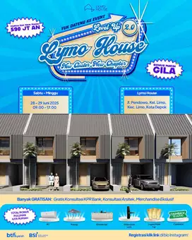 Dekat Toll Limo dan Dekat Jaksel, 3Kamar Tidur Cukup Booking 2Juta