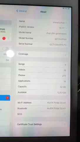 Ipad gen 5 32 gb tanpa box