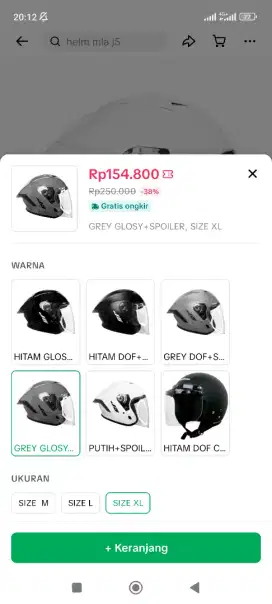 Helm J5 MLA warna grey