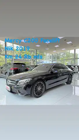 Mercy C200 Facelift Nik 2019 Black on black Siap pakai