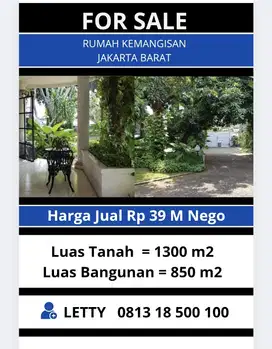 Tanah Kemanggisan Jakarta Barat Rp 39 M Nego