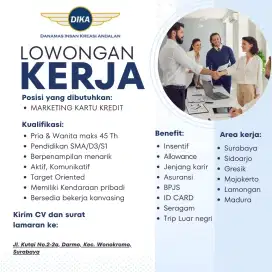 dibutuhkan secepatnya marketing bank