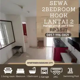 2BR hook sewa lt 2 full furnished apartemen bassura city