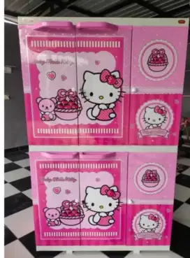 Lemari Plastik 3pintu hello kitty