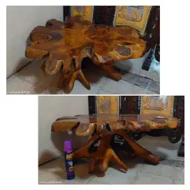Meja Gembol Akar Kayu Jati