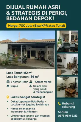 Dijual Rumah Asri & Strategis di Perigi, Bedahan Depok!