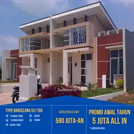 Rumah type luas promo free All in dan tanpa DP siap huni langsung shm