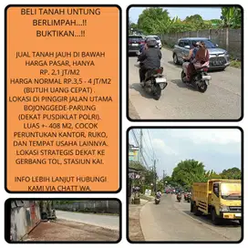 Tanah jual murah butuh uang pinggir jalan ry di Bojonggede -Bogor 4