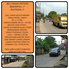 Tanah pinggir jalan raya jual murah butuh uang di Bojonggede-Bogor 05