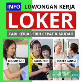 Loker wanita art, babysitter, dan suster lansia