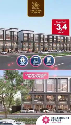 RUKO GARDENIA SQUARE PARAMOUNT PETALS CURUG TANGERANG