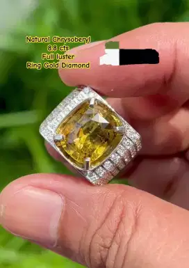 Permata Chrysoberyl Ring Emas Berlian
