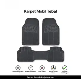 Karpet Mobil Universal Karet 2 Baris - Black