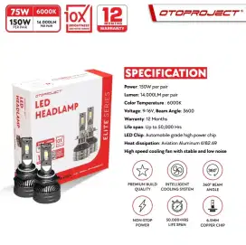 Lampu LED Mobil Otoproject Elite 75 Watt - Headlamp / Foglamp