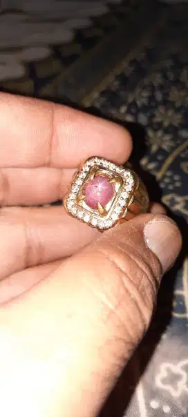 Ruby star ring titanium size 22