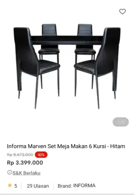 Informa marven set meja makan