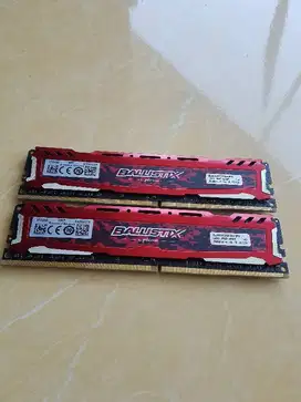 Ram DDR4 2x8GB 16GB Crucial Ballistix 2666Mhz Red