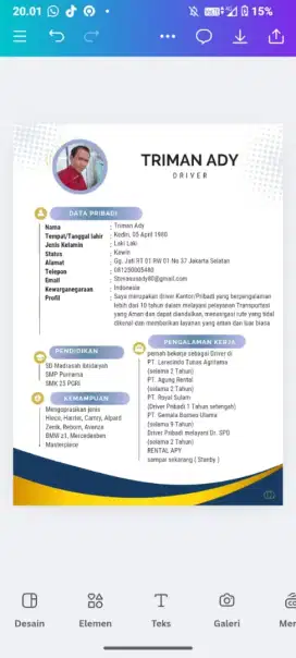 Selalu siap dibutuhkan tenaga Driver