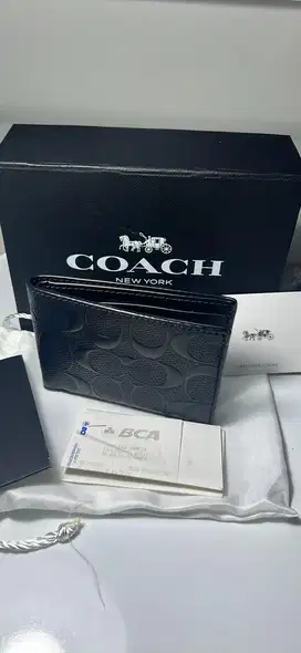 Dompet Pria Coach Slim Wallet Original dengan Struk Pembelian