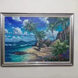 Dijual lukisan kanvas pemandangan 90x130 cm