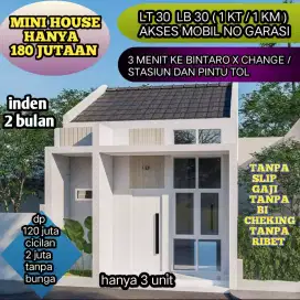 RUMAH MUNGIL AKSES MOBIL HANYA 180 JUTA