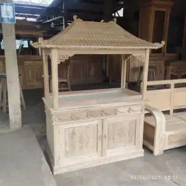 Meja Akuarium ukir kayu jati